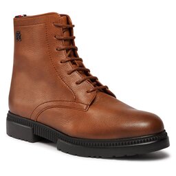 Tommy Hilfiger Schnürschuhe Tommy Hilfiger Comfort Cleated Termo Lth Boot FM0FM04651 Winter Cognac GVI