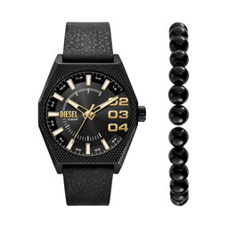 Diesel Rinkinys: laikrodis ir apyrankė Diesel Double Scraper DZ2210SET Juoda