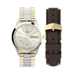 Timex Zegarek Timex South Street Sport TWG063600 Gold/Silver
