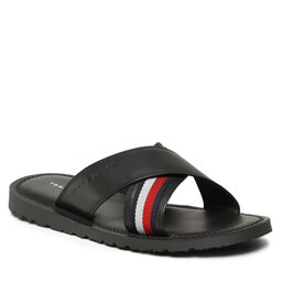 Tommy Hilfiger Pantoletten Tommy Hilfiger Criss Cross Sandal FM0FM04457 Black BDS