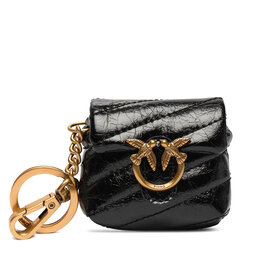 PINKO Schlüsselanhänger PINKO Airpods Love Puff Microfiber Shiny Calf AI 25-26 PCPL 105869 A370 Schwarz