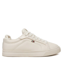 Tommy Hilfiger Laisvalaikio batai Tommy Hilfiger Icon Court Sneaker Flag FW0FW08327 Écru
