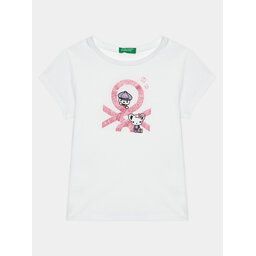 United Colors Of Benetton United Colors Of Benetton Majica 3I1XG10D6 Bela Regular Fit
