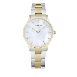 Obaku Klocka Obaku Lyng Lille V247LXGWSF Silver/Gold
