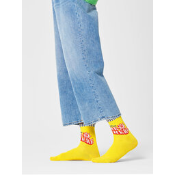 Happy Socks Skarpety wysokie damskie Happy Socks GRE13-2200 Żółty