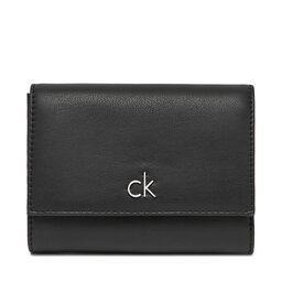 Calvin Klein Portafoglio piccolo da donna Calvin Klein Ck Re-Lock Medium Trifold LV04F1035G Nero