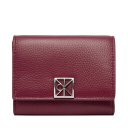 Calvin Klein Geldbörse Calvin Klein Emblem Hw Pebble Trifold W/Zip LV04F1128G Dunkelrot