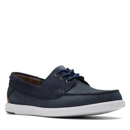 Clarks Pusbačiai Clarks Bratton Boat 26172444 Navy Nubuck