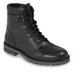 Tommy Hilfiger Schnürstiefeletten Tommy Hilfiger Warm Padded Hilfiger Lth Boot FM0FM04802 Black BDS