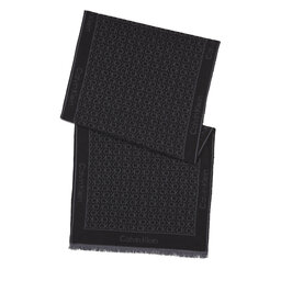 Calvin Klein Sál Calvin Klein Monogram Jacquard Scarf 40X180 K60K611116 Ck Black BAX