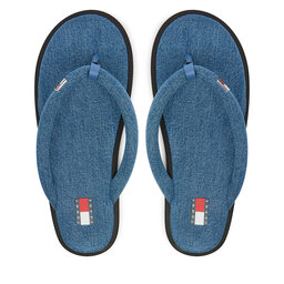 Tommy Jeans Zehentrenner Tommy Jeans Tjw Padded Denim Casual Sandal EN0EN03021 Blau