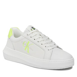 Calvin Klein Jeans Sneakers Calvin Klein Jeans Chunky Cupsole Laceup Mon Lth Wn YW0YW00823 Bright White/Safety Yellow 02V