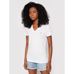 Tommy Hilfiger Tommy Hilfiger T-Shirt Heritage V-Neck Tee WW0WW24969 Λευκό Regular Fit