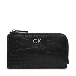 Calvin Klein Étui cartes de crédit Calvin Klein Ck Daily Zip Cardholder_Croco K60K612191 Noir