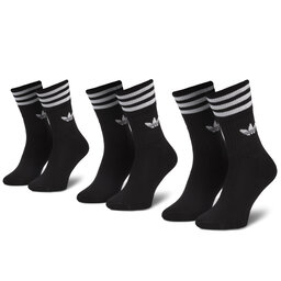 adidas 3 pares de calcetines altos unisex adidas Solid Crew Sock S21490 Black/White
