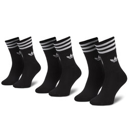 adidas Set di 3 paia di calzini lunghi unisex adidas Solid Crew Sock S21490 Black/White