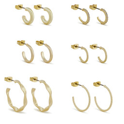 Pieces 6er-Set Ohrringe Pieces 17120519 Goldfarben
