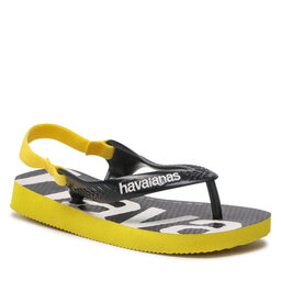 

Босоніжки Havaianas Baby Logomania 41457952197 Citrus Yellow, Чорний