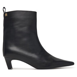 Tommy Hilfiger Stiefeletten Tommy Hilfiger Kitten Heel Leather Ankle Boot FW0FW09669 Schwarz