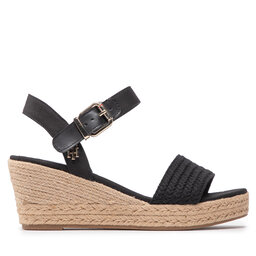

Еспадрильї Tommy Hilfiger Th Textured Low Wedge Sandal FW0FW06555 Black BDS, Чорний