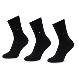 Tommy Hilfiger 3 pares de calcetines altos para mujer Tommy Hilfiger 701220262 Black 002