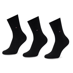 Tommy Hilfiger Sada 3 párů dámských vysokých ponožek Tommy Hilfiger 701220262 Black 002