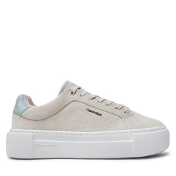 Calvin Klein Сникърси Calvin Klein Flatform Cup Lace Up W/Ml HW0HW02282 Бежов