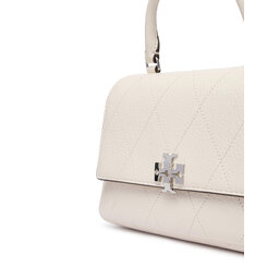 Tory Burch Сумка Tory Burch Charlie Quilted Mini Top Handle Chain Wallet 186032 Кремовий