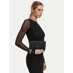 Calvin Klein Jeans Handtasche Calvin Klein Jeans Minimal Monogram Ew Flap Ch25 T K60K611951 Schwarz