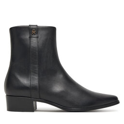 Tommy Hilfiger Botine Tommy Hilfiger Th Leather Pointy Zip Bootie FW0FW08980 Negru