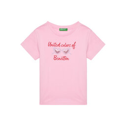 United Colors Of Benetton United Colors Of Benetton Camiseta 3I1XG10JB Rosa Regular Fit