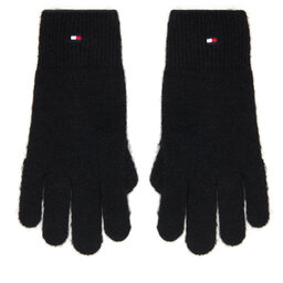 Tommy Hilfiger Ženske rokavice Tommy Hilfiger Flag Fluffy AW0AW17797 Črna