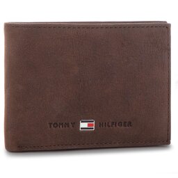 Tommy Hilfiger Velká pánská peněženka Tommy Hilfiger Johnson Mini CC Flap AM0AM00662 Hnědá