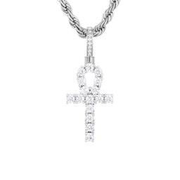 ICED STUFF Ciondolo ICED STUFF Micro Ankh Oro bianco