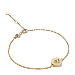 Tory Burch Pulsera Tory Burch Kira Enamel Chain Bracelet 90284 Tory Gold/New Ivory 700