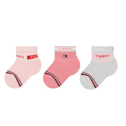 Tommy Hilfiger Set di 3 paia di calzini lunghi da bambini Tommy Hilfiger 701220278 Pink Combo 002