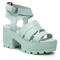 Tommy Jeans Sandále Tommy Jeans Heeled Leather Sandal EN0EN01803 Oxygen L4T