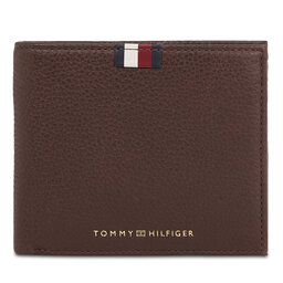 Tommy Hilfiger Ανδρικό Πορτοφόλι Tommy Hilfiger Th Corp Leather Flap And Coin AM0AM11598 Coffee Bean GB6
