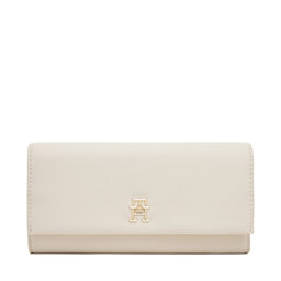 Tommy Hilfiger Liels sieviešu maks Tommy Hilfiger Th Legacy Flap Lrg Wallet AW0AW17267 Écru