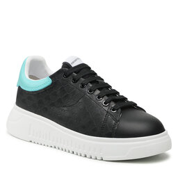Emporio Armani Сникърси Emporio Armani X3X024 XN203 Q856 Blk/Blk/Aqua/Blk