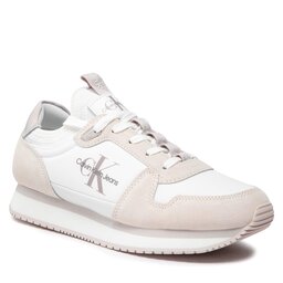 Calvin Klein Jeans Laisvalaikio batai Calvin Klein Jeans Runner Sock Lace Up YM0YM00553 Bright White YAF