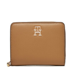 Tommy Hilfiger Mały Portfel Damski Tommy Hilfiger Th Soft Logotape Med Za AW0AW16917 Brązowy
