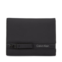 Calvin Klein Portofel pentru bărbați Calvin Klein Rubberized Bifold 6Cc W/Coin K50K510895 Ck Black BAX