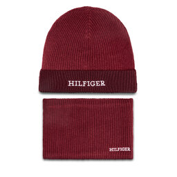 Tommy Hilfiger Set Mütze und Loop-Schal Tommy Hilfiger AU0AU01938 Rot