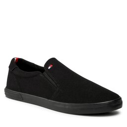 Tommy Hilfiger Гуменки Tommy Hilfiger Iconic Slip On FM0FM00597 Triple Black 0GK