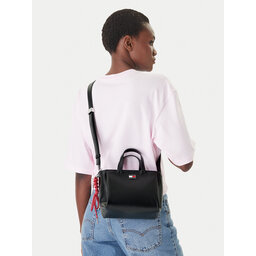 Tommy Jeans Handtasche Tommy Jeans Tjw City Charm Mini Tote AW0AW18580 Schwarz