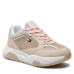 Tommy Hilfiger Sneakers Tommy Hilfiger Low Cut Lace-Up Sneaker T3A9-33218-1696 Beige/Pink A575