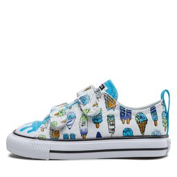 

Кеди Converse Ctas 2V Ox A01209C White/Baltic Blue/Lime Rave, Білий