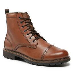 Clarks Šnurovacia obuv Clarks Batcombe Cap 261734297 Dark Tan Leather
