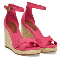 Tommy Hilfiger Sandály Tommy Hilfiger Flag High Wedge Espad Crisscross FW0FW08661 Růžová